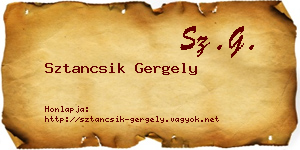 Sztancsik Gergely névjegykártya